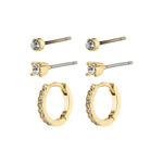 SIA recycled crystal earrings 3-in-1 set gold-plated