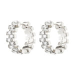 CREATE recycled crystal hoop earrings silver-plated