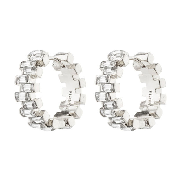 CREATE recycled crystal hoop earrings silver-plated