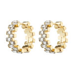 CREATE recycled crystal hoop earrings gold-plated
