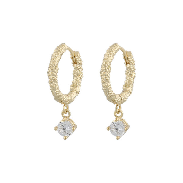 Palma small ring pendant ear g/clear