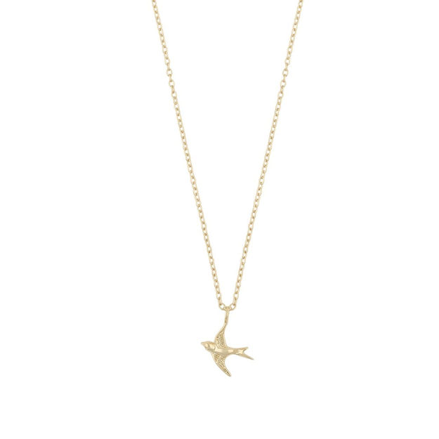 Bonnie swallow pendant neck 42 plain gold