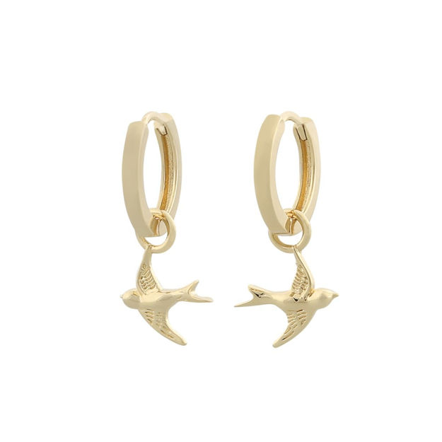 Bonnie swallow ring pendant ear plain gold
