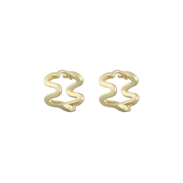 Lisbon ring ear plain gold