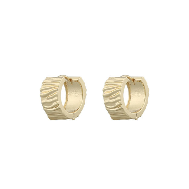 Lisbon wide ring ear plain gold