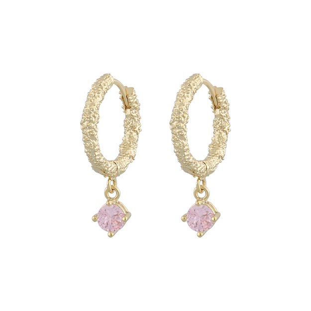 Palma small ring pendant ear g/pink