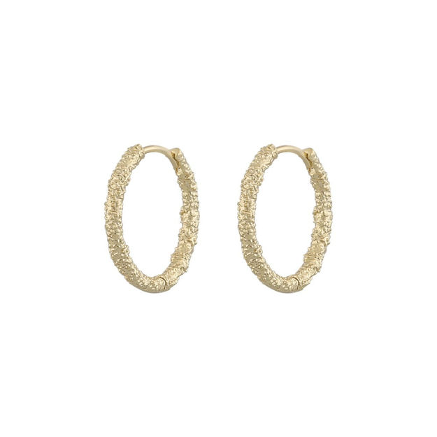 Palma ring ear 20 mm plain gold