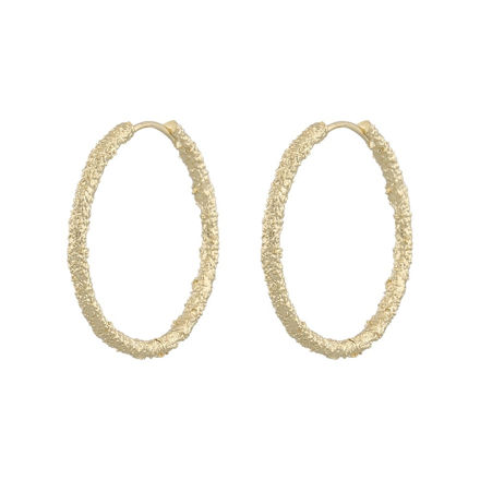 Palma ring ear 30 mm plain gold