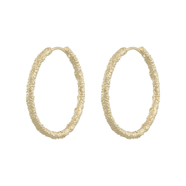 Palma ring ear 30 mm plain gold