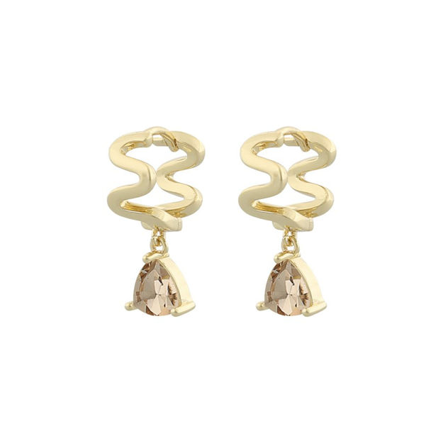 Lisbon ring pendant ear g/champagne