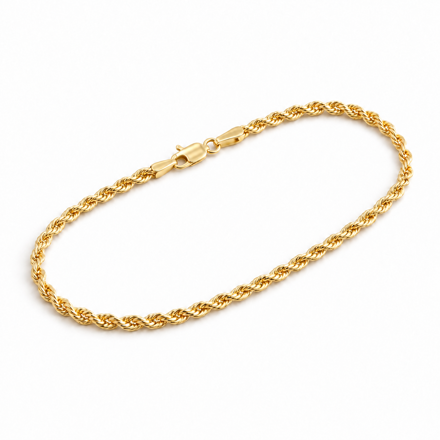 Gull armbånd 2,3mm slipt Cordel 21cm