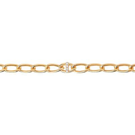 Letter I bracelet gold plated white zirconia