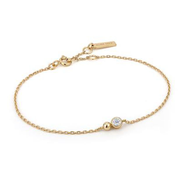 ANIA HAIE gold orb sparkle chain bracelet goldplated silver B045-01G-CZ 
