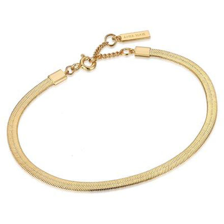 ANIA HAIE gold flat snake chain bracelet goldplated silver B046-01G