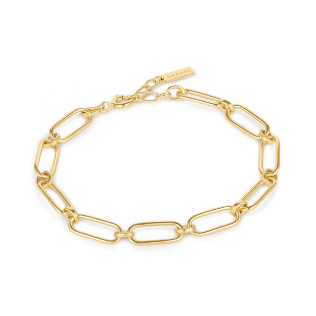 ANIA HAIE cable connect chunky chain bracelet goldplated silver B046-02G