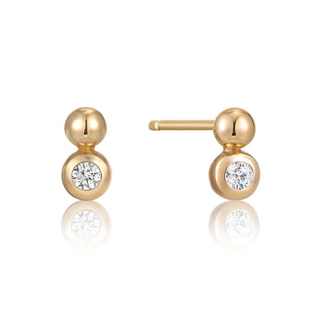 Bilde av ANIA HAIE gold orb sparkle earrings goldplated silver E045-01G-CZ
