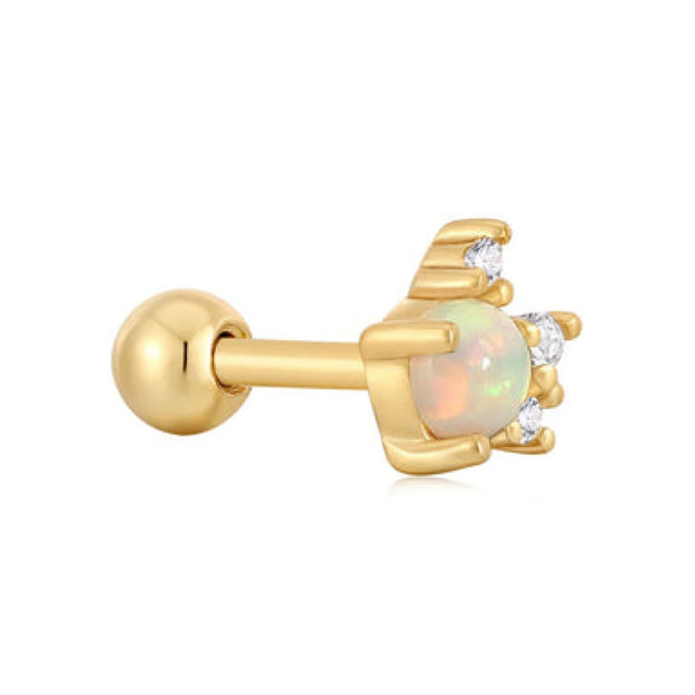 Bilde av ANIA HAIE gold kyoto opal sparkle crown barbell singel earring goldplated silver E047-05G