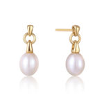 Bilde av ANIA HAIE pearl drop stund earrings goldplated silver E043-02G