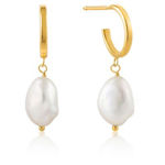 ANIA HAIE PEARL MINI HOOP EARRINGS E019-02G