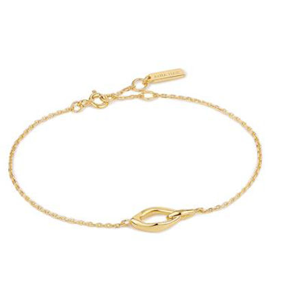 ANIA HAIE wave link bracelet goldplated silver B044-01G