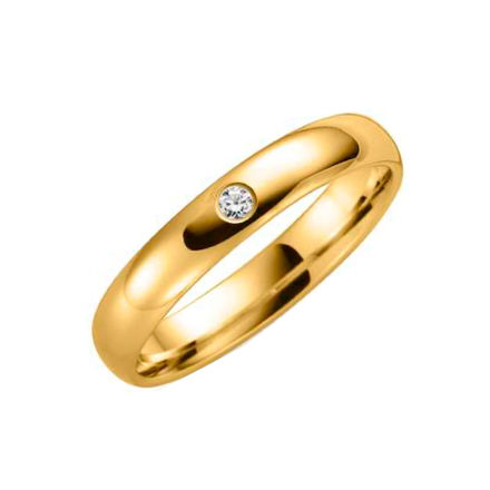 Bilde av Gull giftering 3,5mm med diamant 0,03ct W/SI