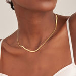 Bilde av ANIA HAIE flat snake chain necklace goldplated silver N046-01G