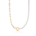 Bilde av ANIA HAIE pearl chunky link chain necklace goldplated silver  N043-01G