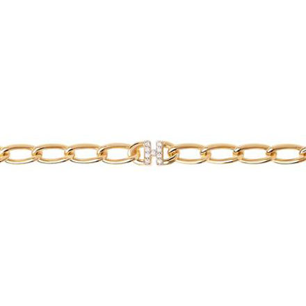 Letter H bracelet gold plated white zirconia 