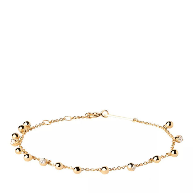Bubble bracelet gold plated white zirconia14-18cm