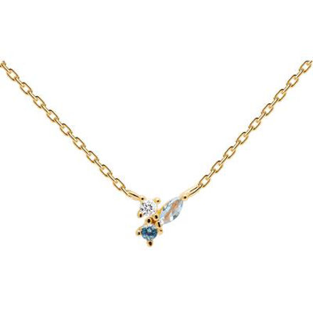 Midnight blue necklace goldplated CO01-176-U,55cm
