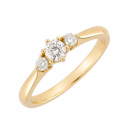 Gull ring med diamant 0,28ct TW/SI 