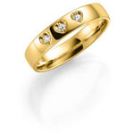 Gull giftering 4mm med diamanter 0,09ct W/SI