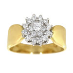 Gult gull rosett ring diamanter 0,25ct TW/SI