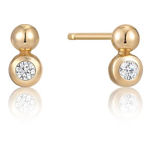 ANIA HAIE gold orb sparkle earrings goldplated silver E045-01G-CZ