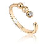 ANIA HAIE adjustable ring goldplated silver R045-01G-CZ