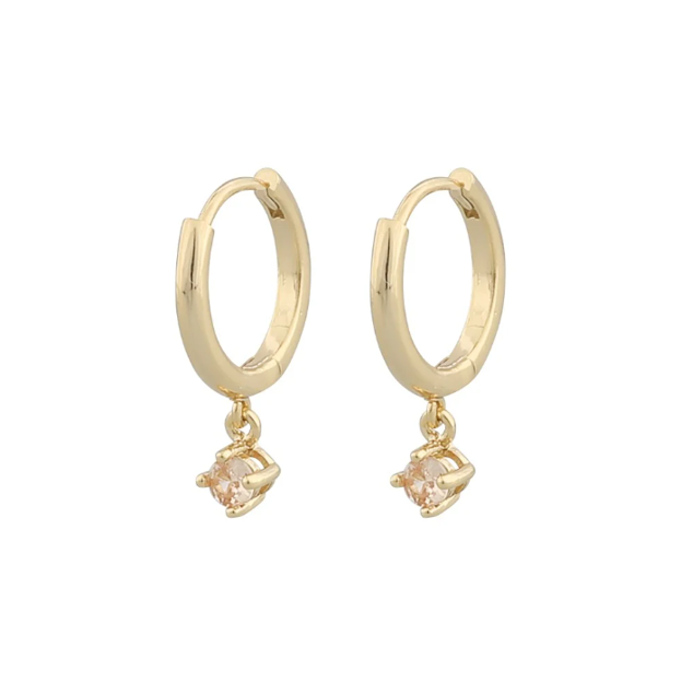 Helsinki ring pendant ear g/champagne