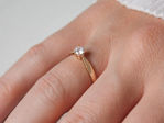 Gull ring med 4mm Cubic Zirconia