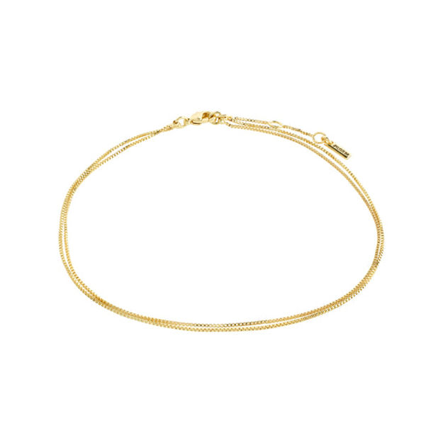 CARE recycled ankle chain 2-in-1 gold-plated