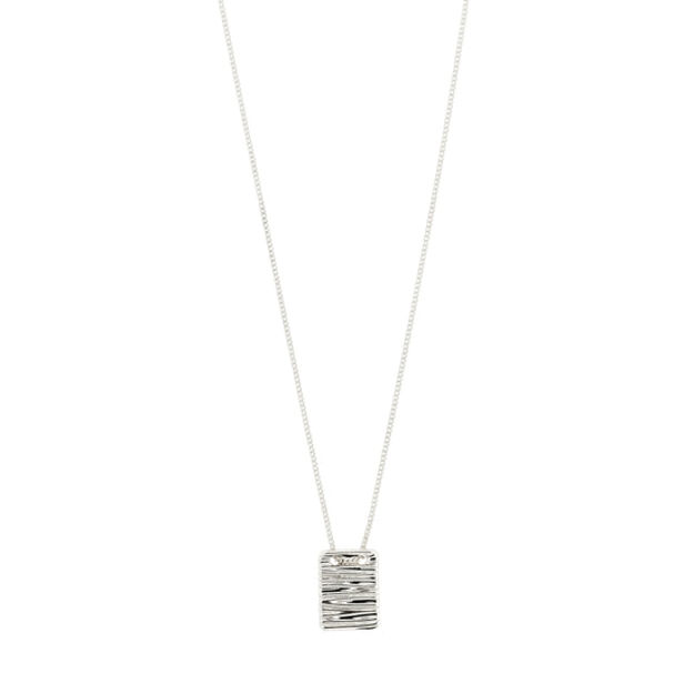 CARE recycled square coin necklace silver-plated