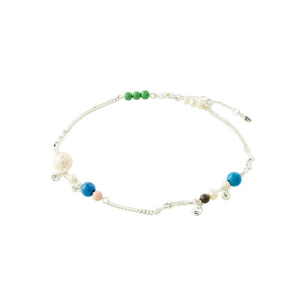 CARE crystal & freshwater pearl ankle chain silver-plated