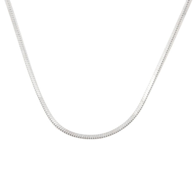 Rhodinert sølv slangekjede 1,4mm 45cm