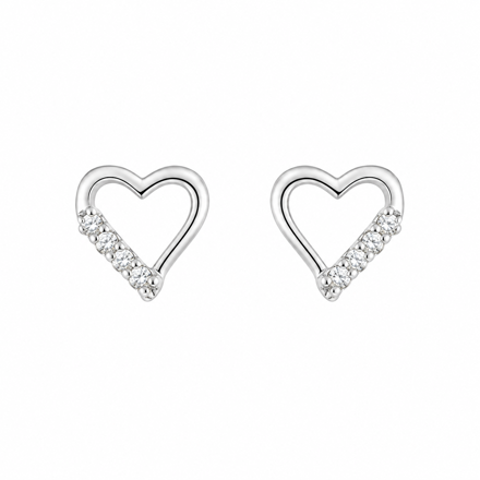 Sølv øredobber hjerte med Cubic Zirconia