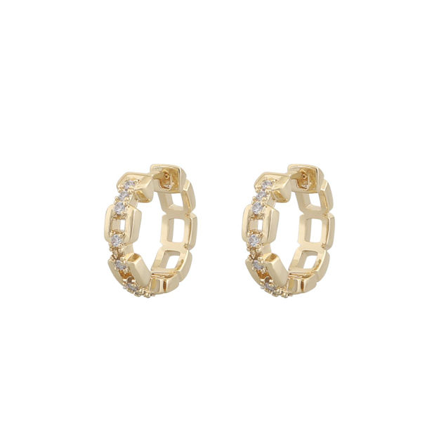 Rome small link ring ear g/clear