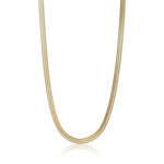 Forgylt sølv halskjede flat slange 45cm