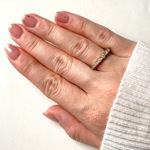 Gull ring med 9 diamanter totalt 0,14ct W/P1