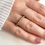 Gull ring med 9 diamanter totalt 0,14ct W/P1