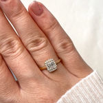 Gull ring med diamanter totalt 0,27ct TW/SI