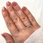 Gull ring med diamanter totalt 0,27ct TW/SI