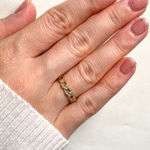 Gull ring 4mm Panzer med diamanter tot 0,07ct WSI