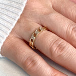 Gull ring 4mm Panzer med diamanter tot 0,07ct WSI